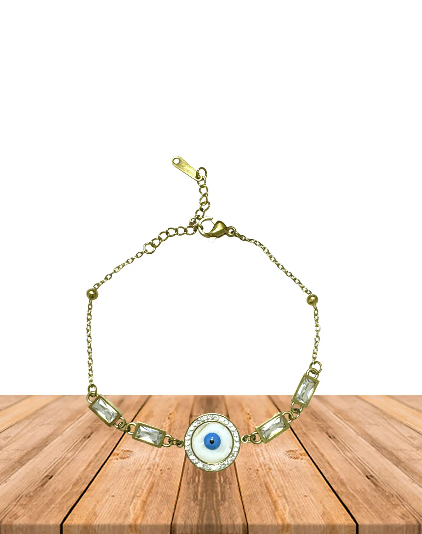 Brazalete de Acero inoxidable tercer ojo y diamantes 3