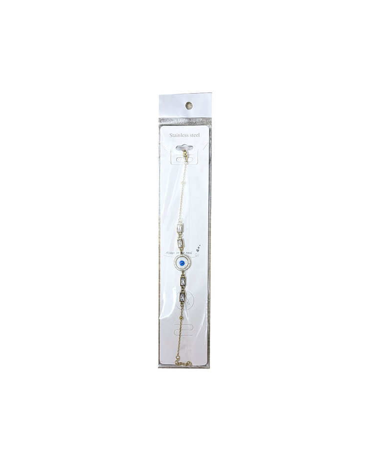 Brazalete de Acero inoxidable tercer ojo y diamantes