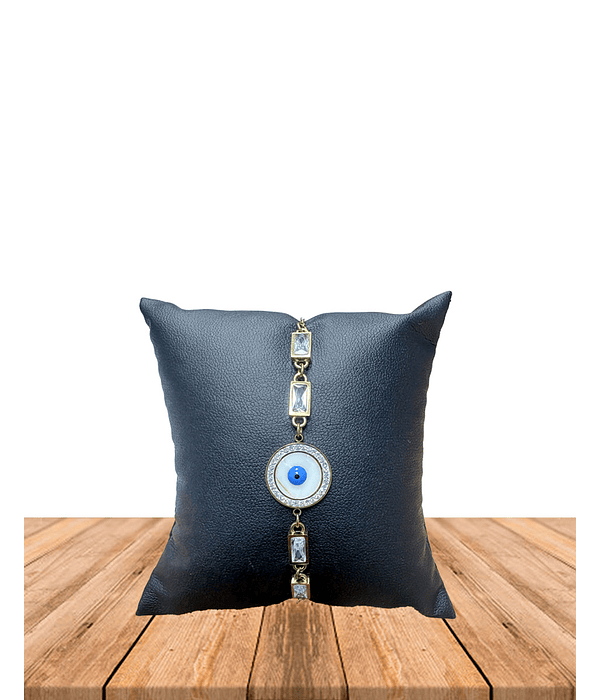Brazalete de Acero inoxidable tercer ojo y diamantes