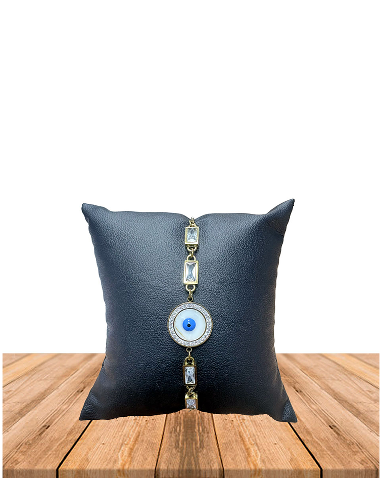 Brazalete de Acero inoxidable tercer ojo y diamantes