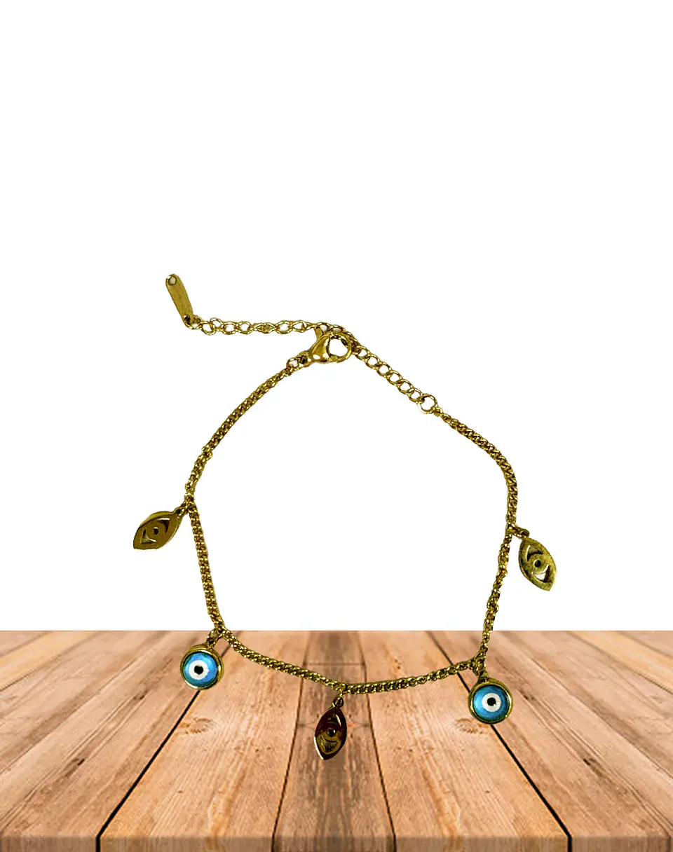 Brazalete / Tobillera de Acero inoxidable dijes  2