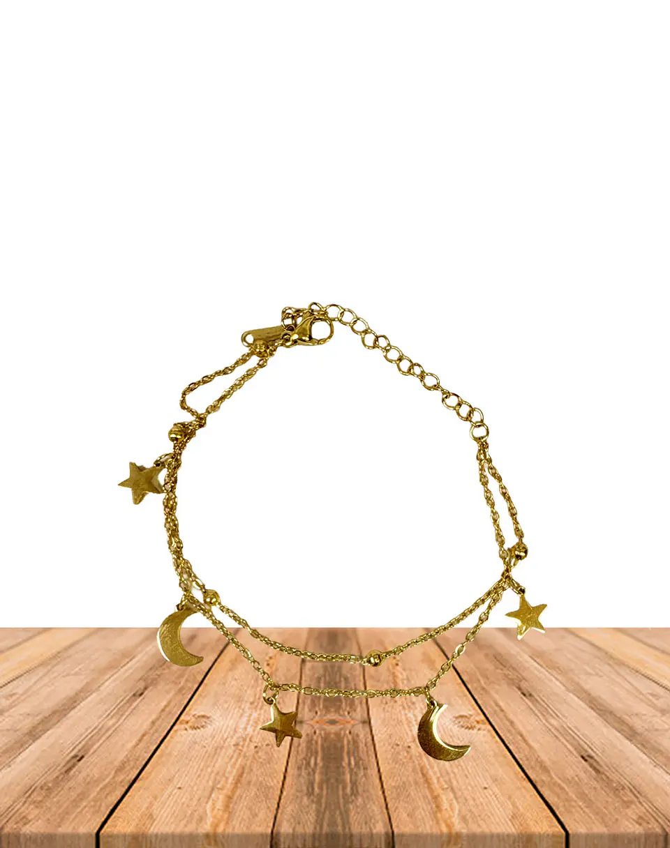Brazalete / Tobillera de Acero inoxidable doble línea  3