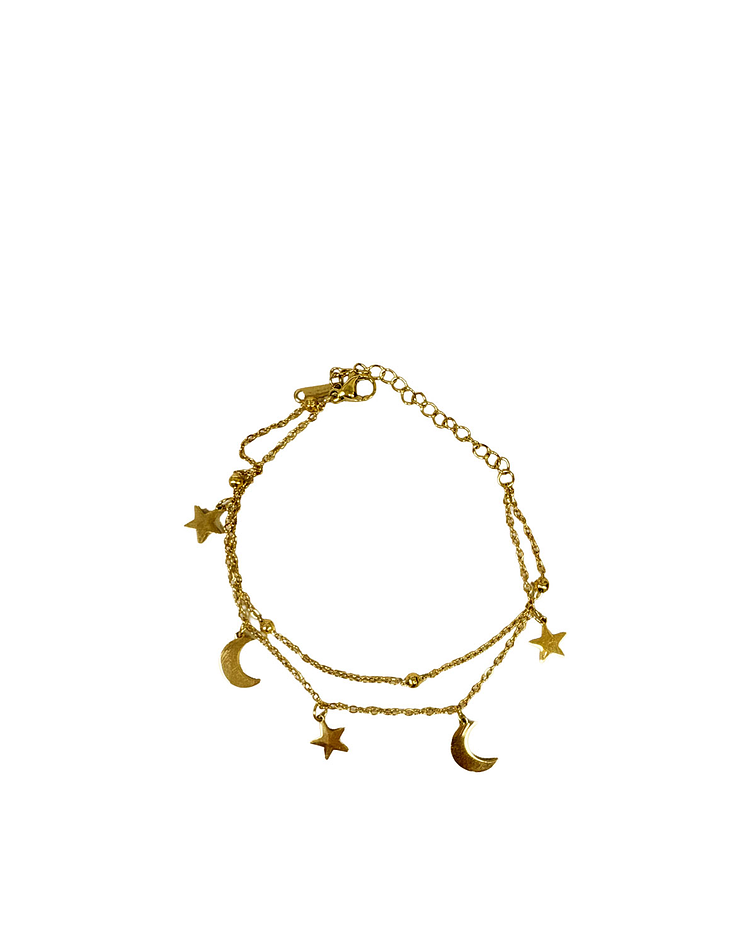 Brazalete / Tobillera de Acero inoxidable doble línea 