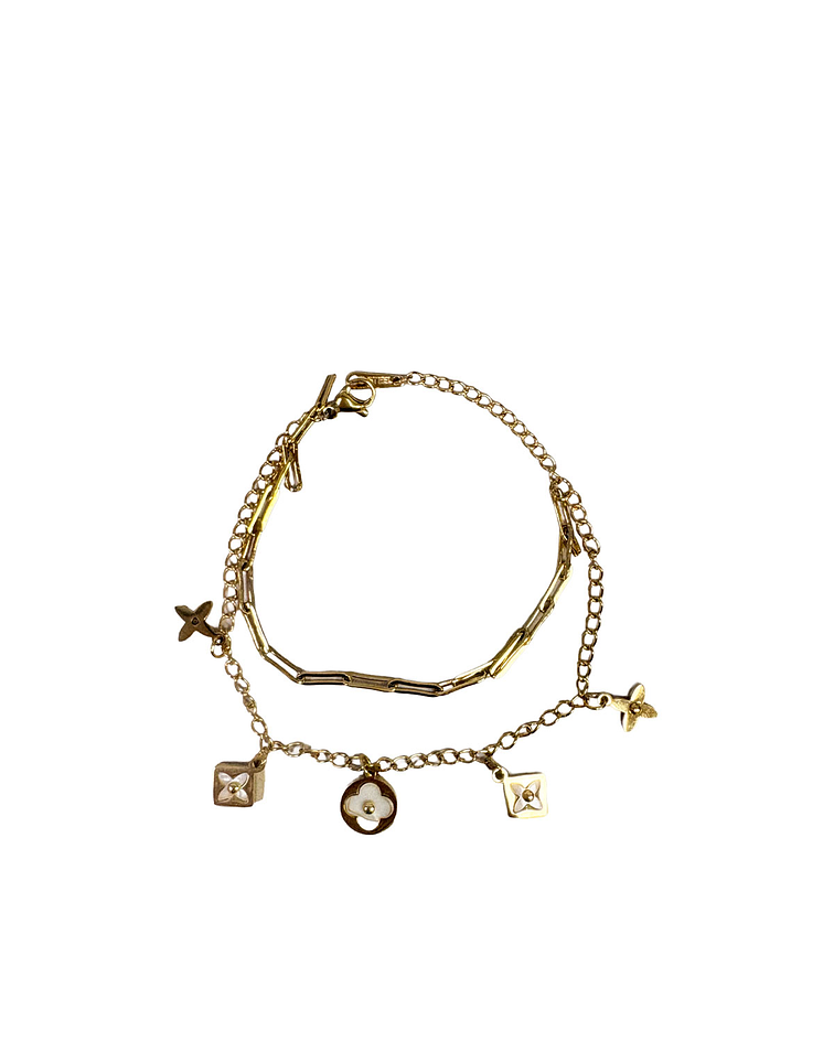 Brazalete / Tobillera de Acero inoxidable doble línea - 