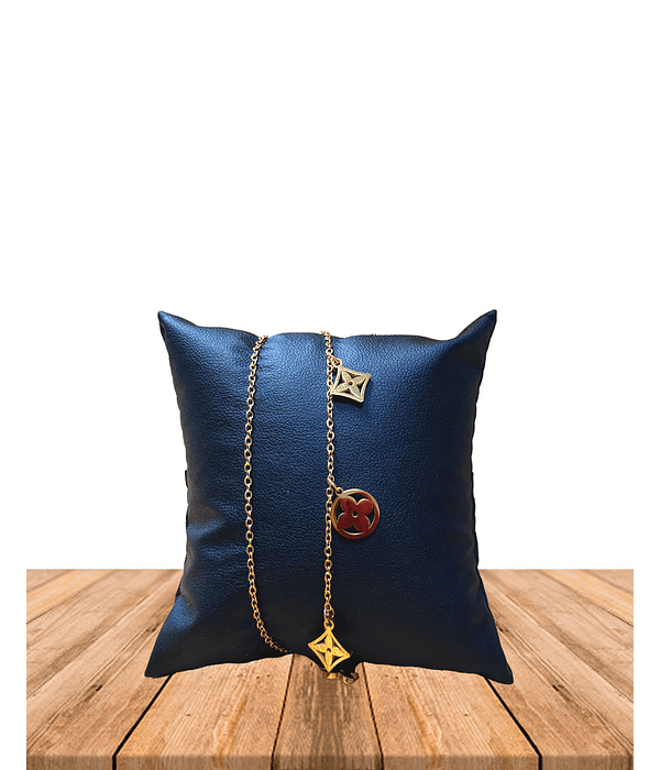 Brazalete de Acero inoxidable línea doble Flor