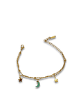 Brazalete / Tobillera de Acero inoxidable dijes-luna y estrella