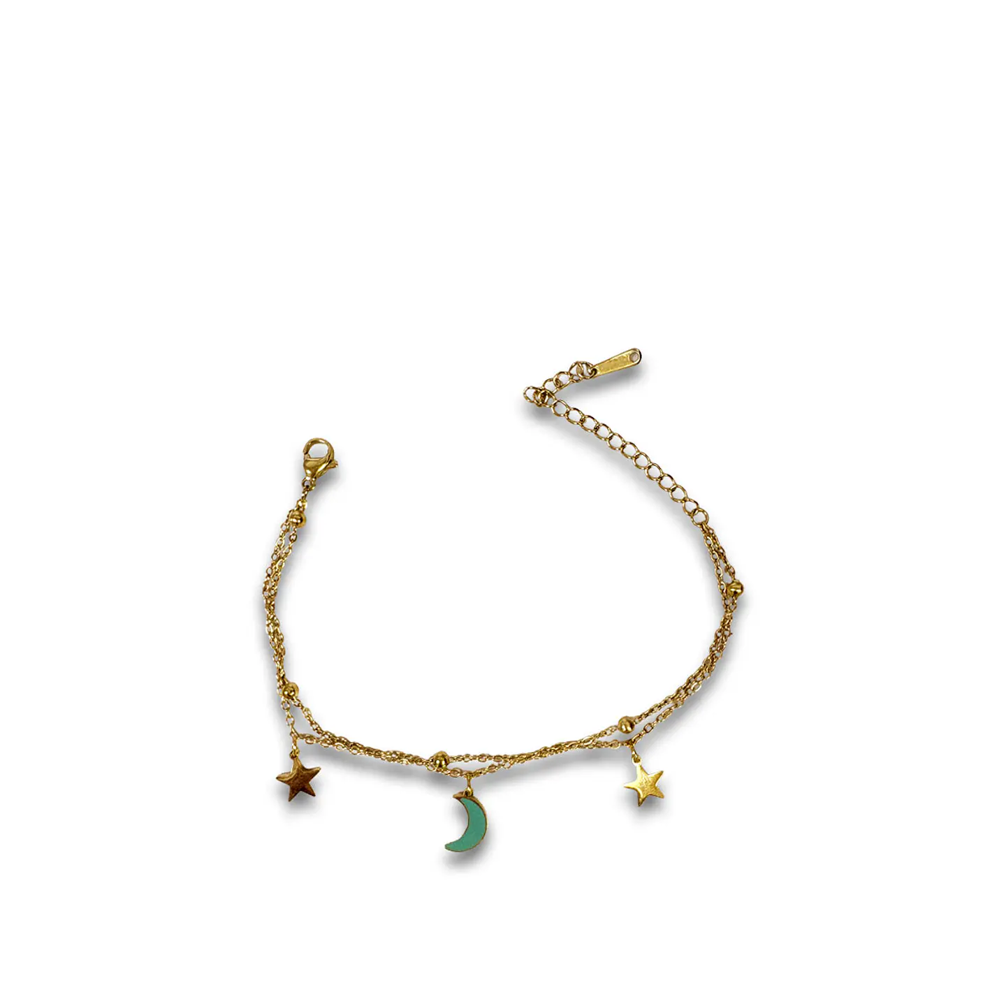 Brazalete / Tobillera de Acero inoxidable dijes-luna y estrella 4