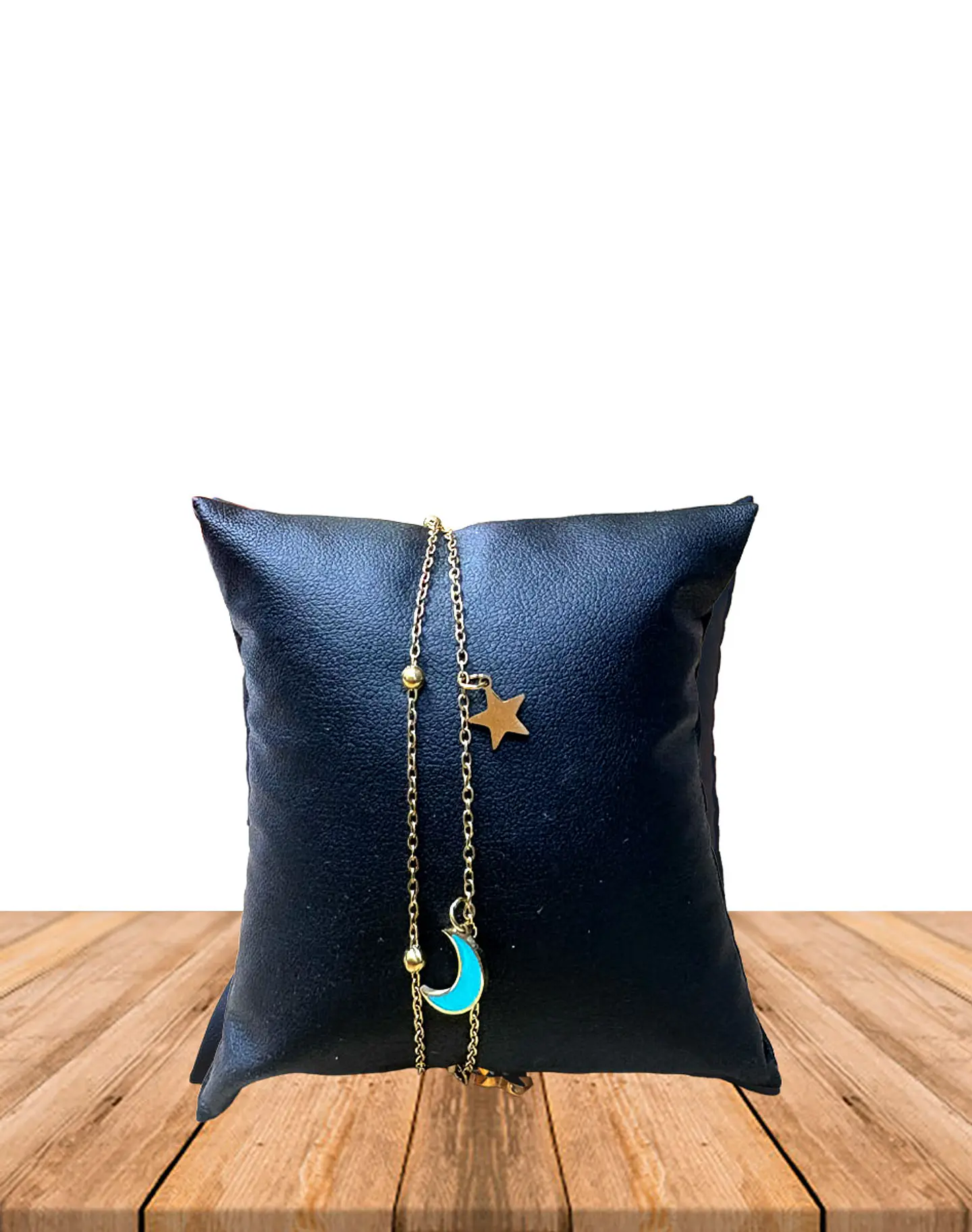 Brazalete / Tobillera de Acero inoxidable dijes-luna y estrella 1