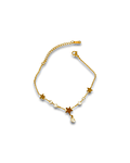 Brazalete / Tobillera de Acero inoxidable dijes-estrella y perlas
