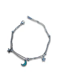 Brazalete / Tobillera de Acero inoxidable dijes-luna y estrella
