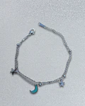 Brazalete / Tobillera de Acero inoxidable dijes-luna y estrella