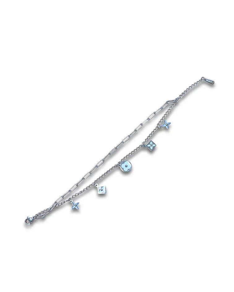 Brazalete / Tobillera de Acero inoxidable doble línea 