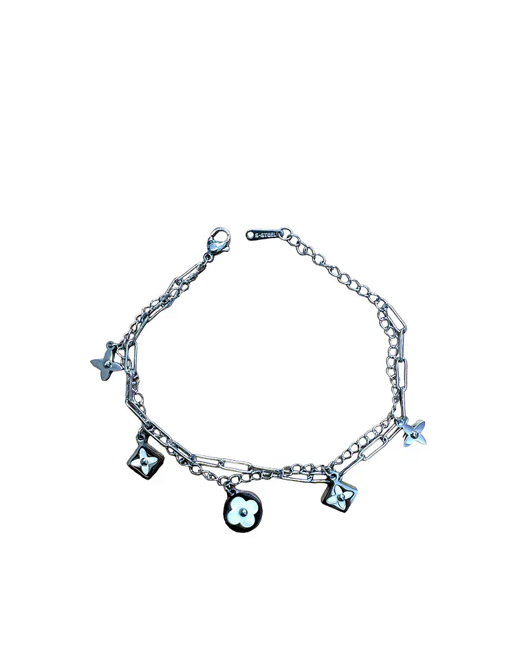 Brazalete / Tobillera de Acero inoxidable doble línea 