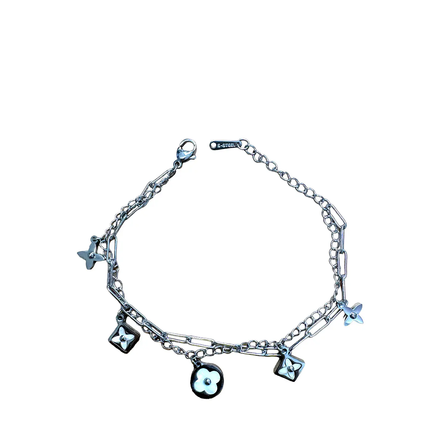 Brazalete / Tobillera de Acero inoxidable doble línea  7