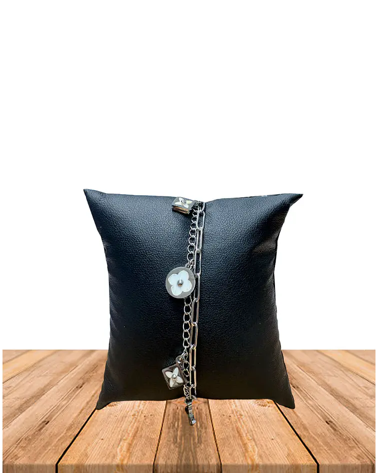 Brazalete / Tobillera de Acero inoxidable doble línea 