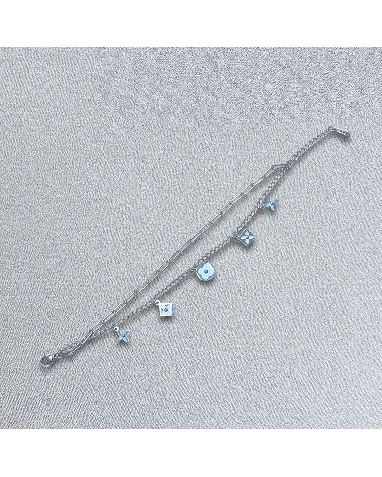 Brazalete / Tobillera de Acero inoxidable doble línea 