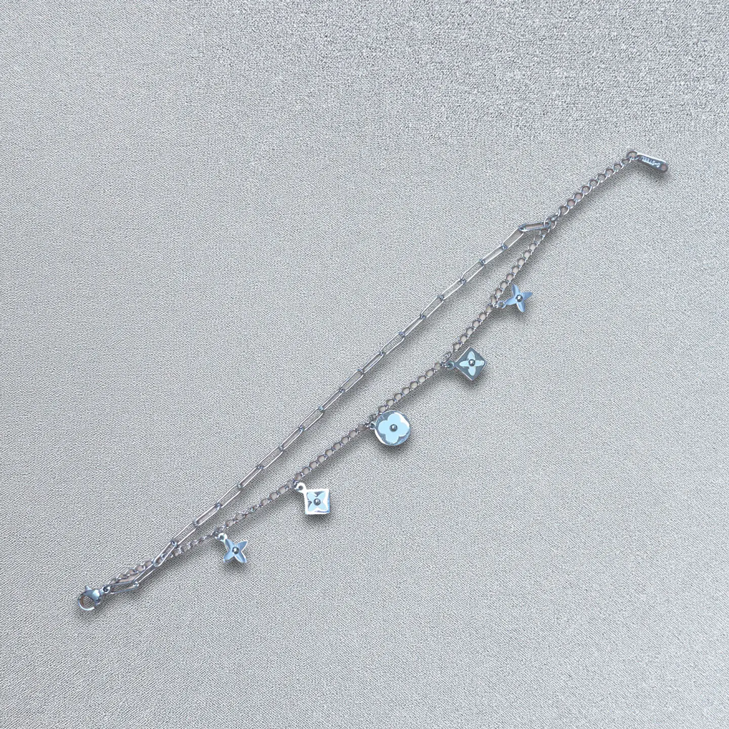 Brazalete / Tobillera de Acero inoxidable doble línea  9
