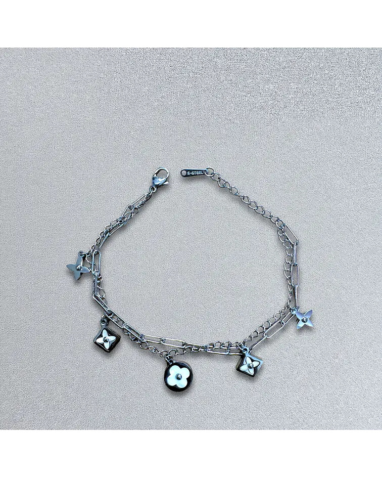 Brazalete / Tobillera de Acero inoxidable doble línea 