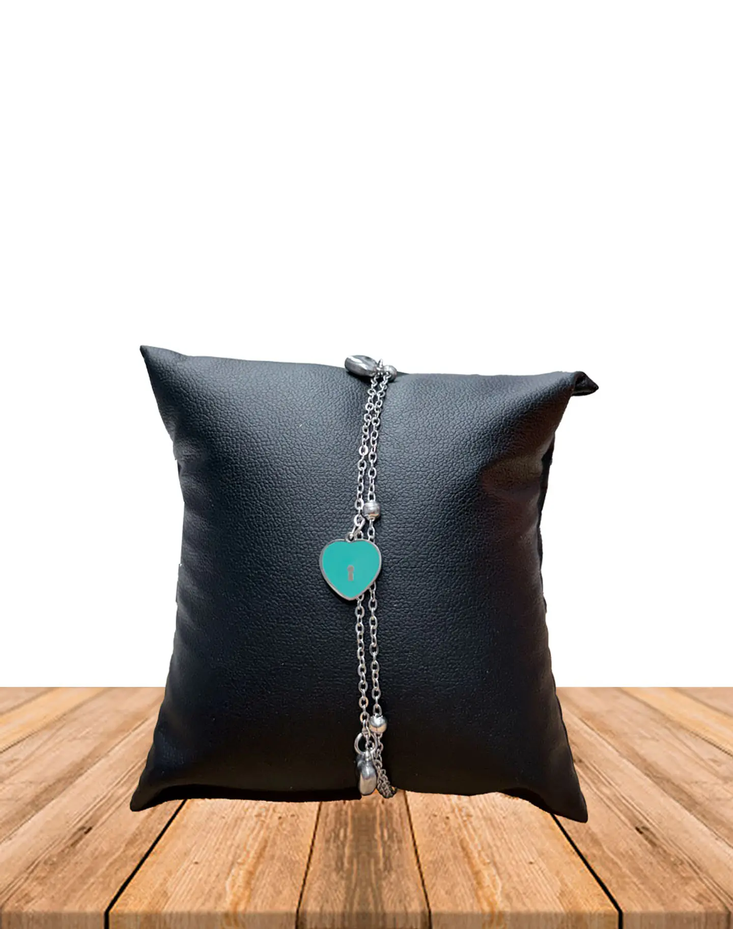 Brazalete / Tobillera de Acero inoxidable doble línea - Corazones 2