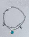 Brazalete / Tobillera de Acero inoxidable doble línea - Corazones