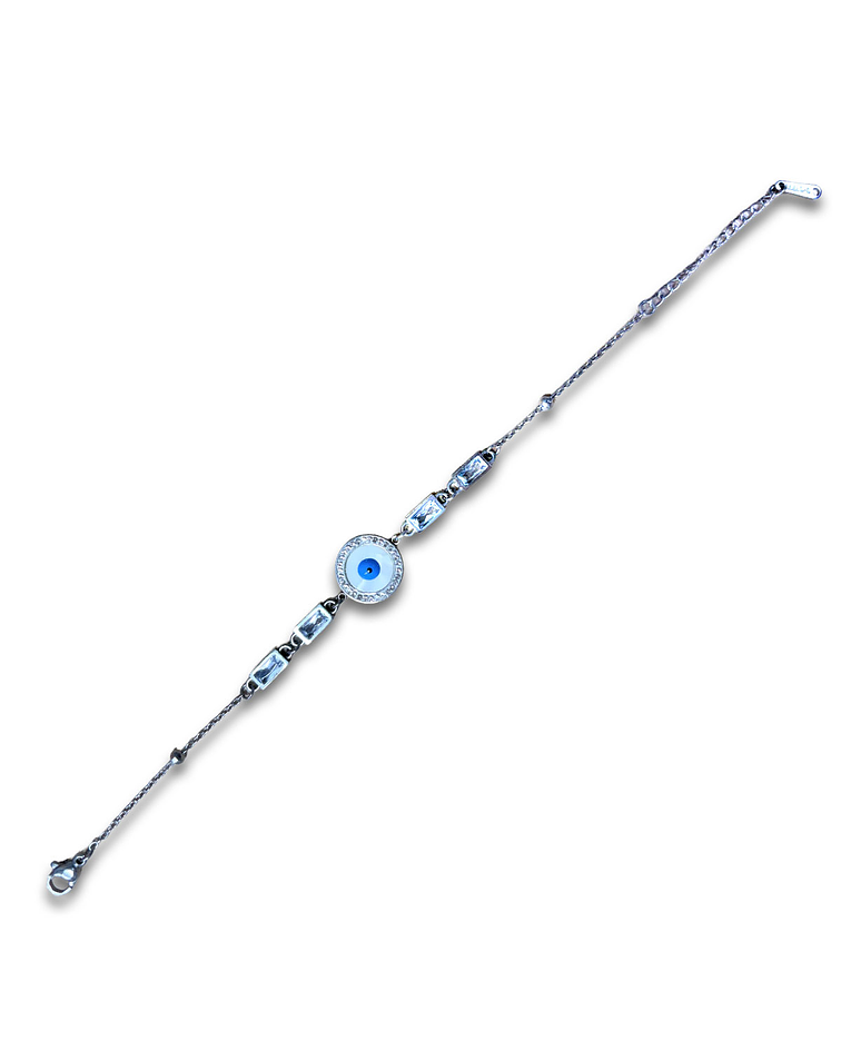 Brazalete de Acero inoxidable tercer ojo y diamantes