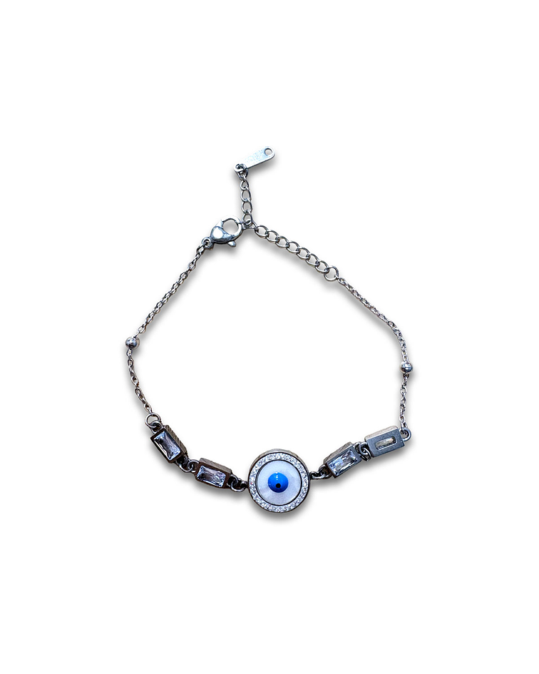 Brazalete de Acero inoxidable tercer ojo y diamantes