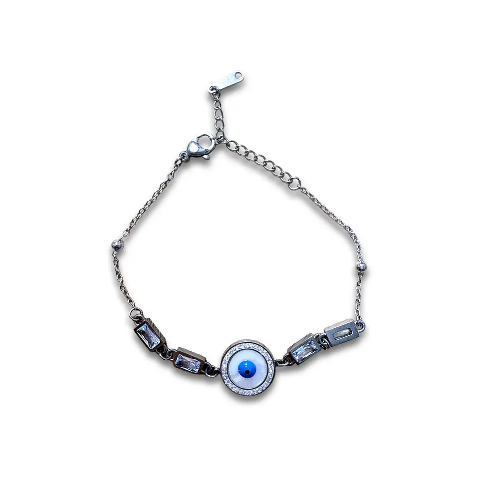 Brazalete de Acero inoxidable tercer ojo y diamantes 7