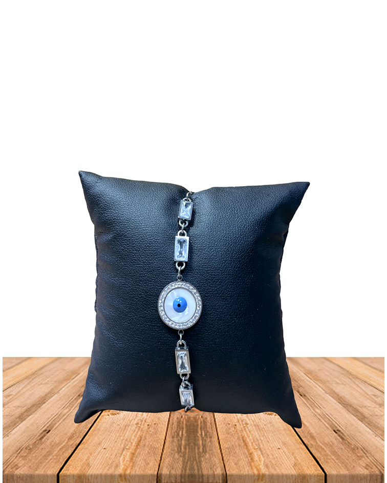 Brazalete de Acero inoxidable tercer ojo y diamantes