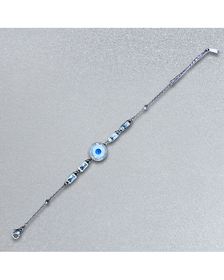 Brazalete de Acero inoxidable tercer ojo y diamantes