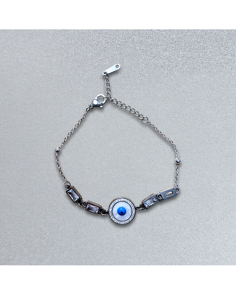 Brazalete de Acero inoxidable tercer ojo y diamantes