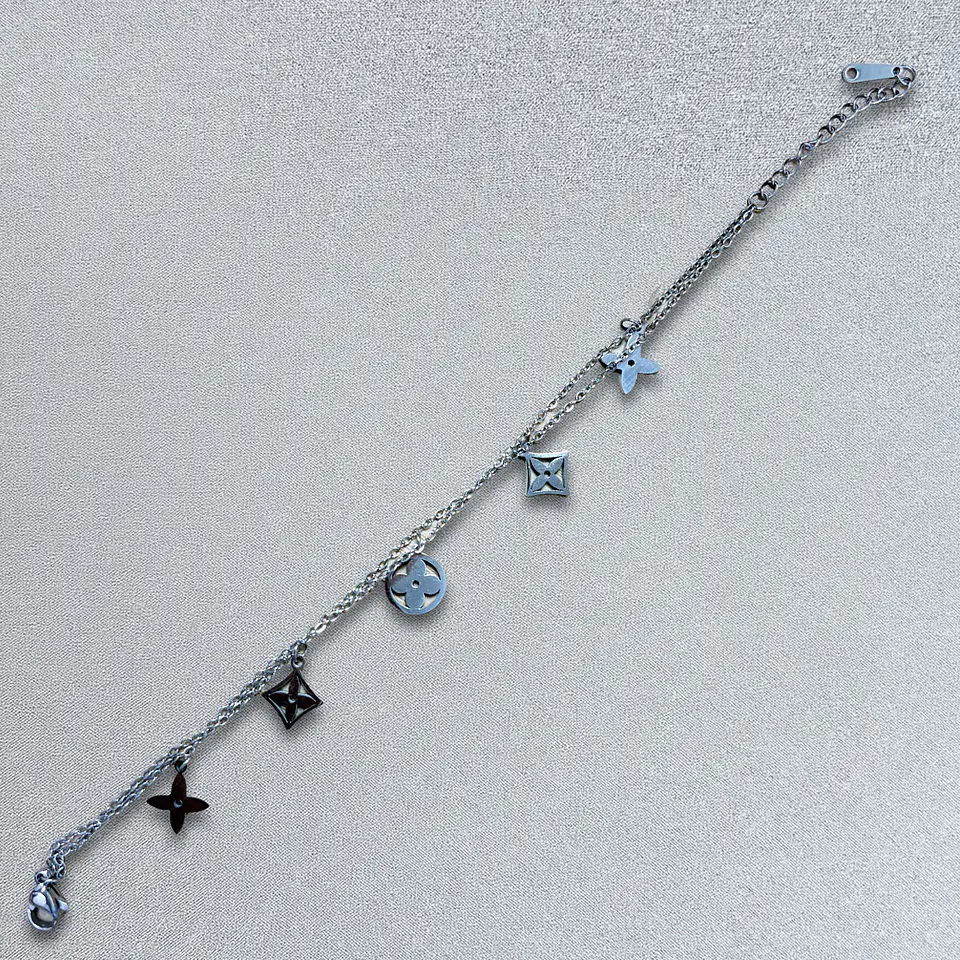 Brazalete de Acero inoxidable línea doble  10