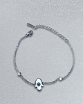 Brazalete / Tobillera de Acero inoxidable Tercer ojo y diamantes