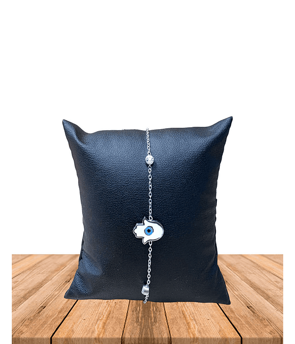 Brazalete / Tobillera de Acero inoxidable Tercer ojo y diamantes