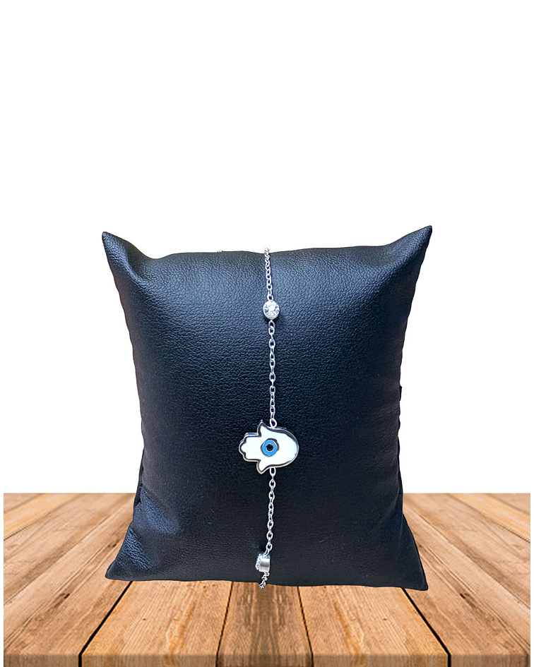 Brazalete / Tobillera de Acero inoxidable Tercer ojo y diamantes