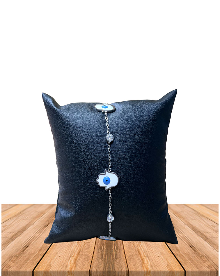 Brazalete / Tobillera de Acero inoxidable Mano de Fatima.