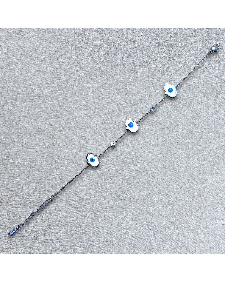 Brazalete / Tobillera de Acero inoxidable Mano de Fatima.