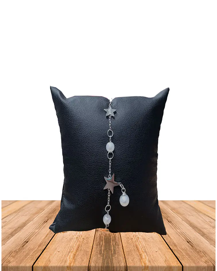 Brazalete / Tobillera de Acero inoxidable dijes-estrella y perlas