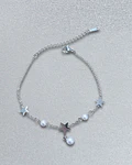 Brazalete / Tobillera de Acero inoxidable dijes-estrella y perlas