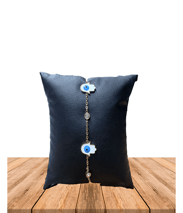 Brazalete / Tobillera de Acero inoxidable Mano de Fatima.