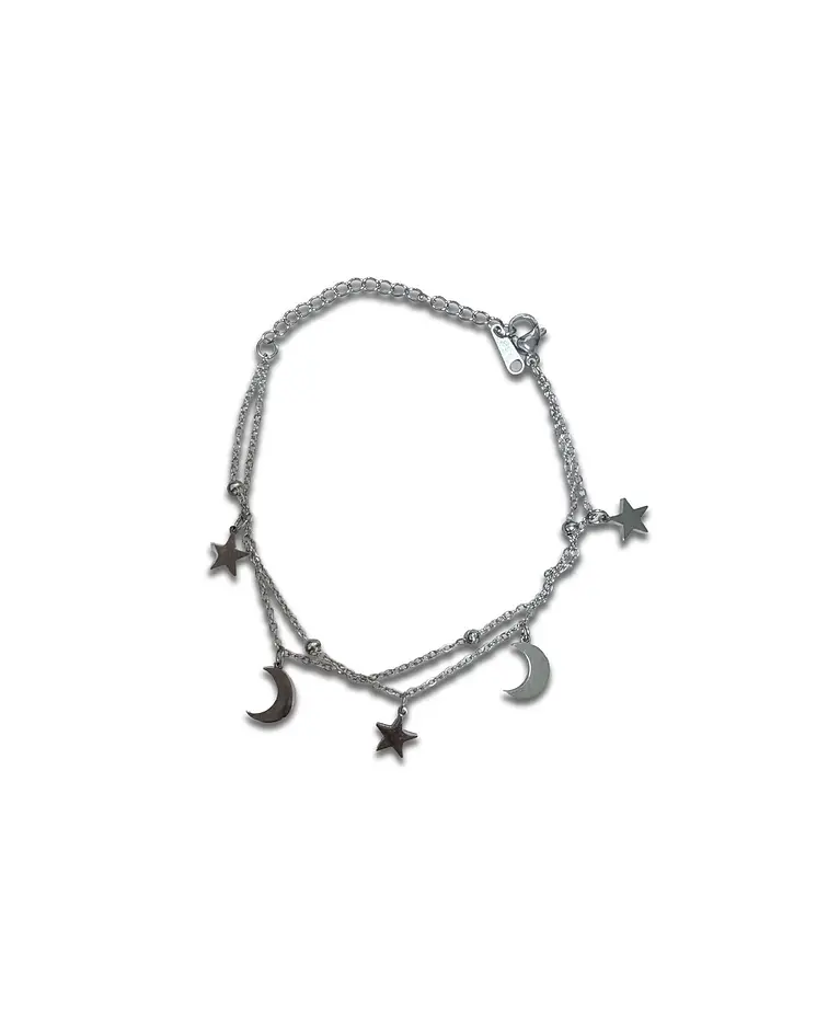 Brazalete / Tobillera de Acero inoxidable doble línea 