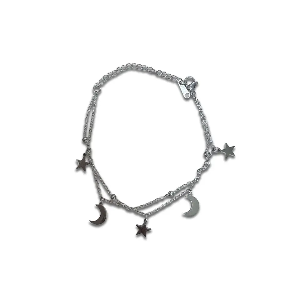 Brazalete / Tobillera de Acero inoxidable doble línea  5