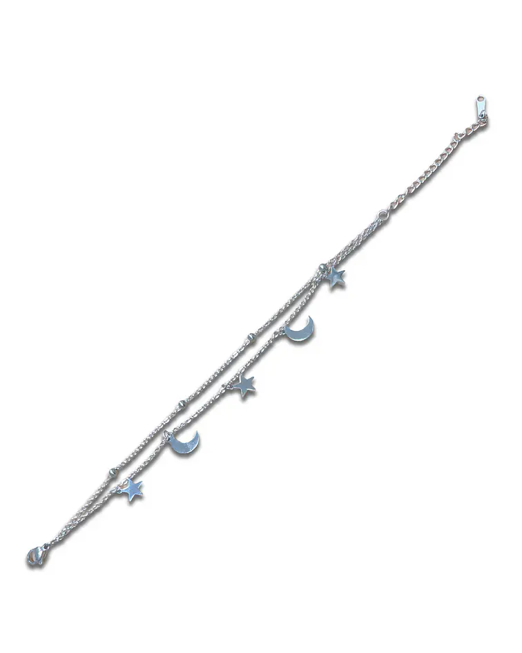 Brazalete / Tobillera de Acero inoxidable doble línea 