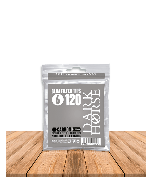 Filtro Dark Horse Carbón  Slim 120 unidades