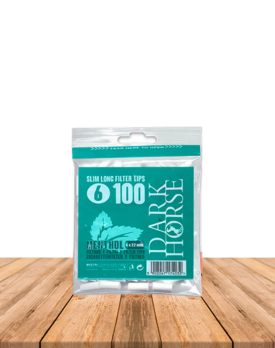 Filtro Dark Horse 100 Unidades Menthol Slim Long 1