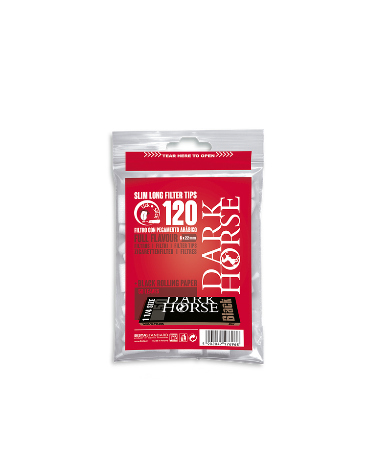 Filtro Slim Long Engomado 120 unidades + Papel Black 