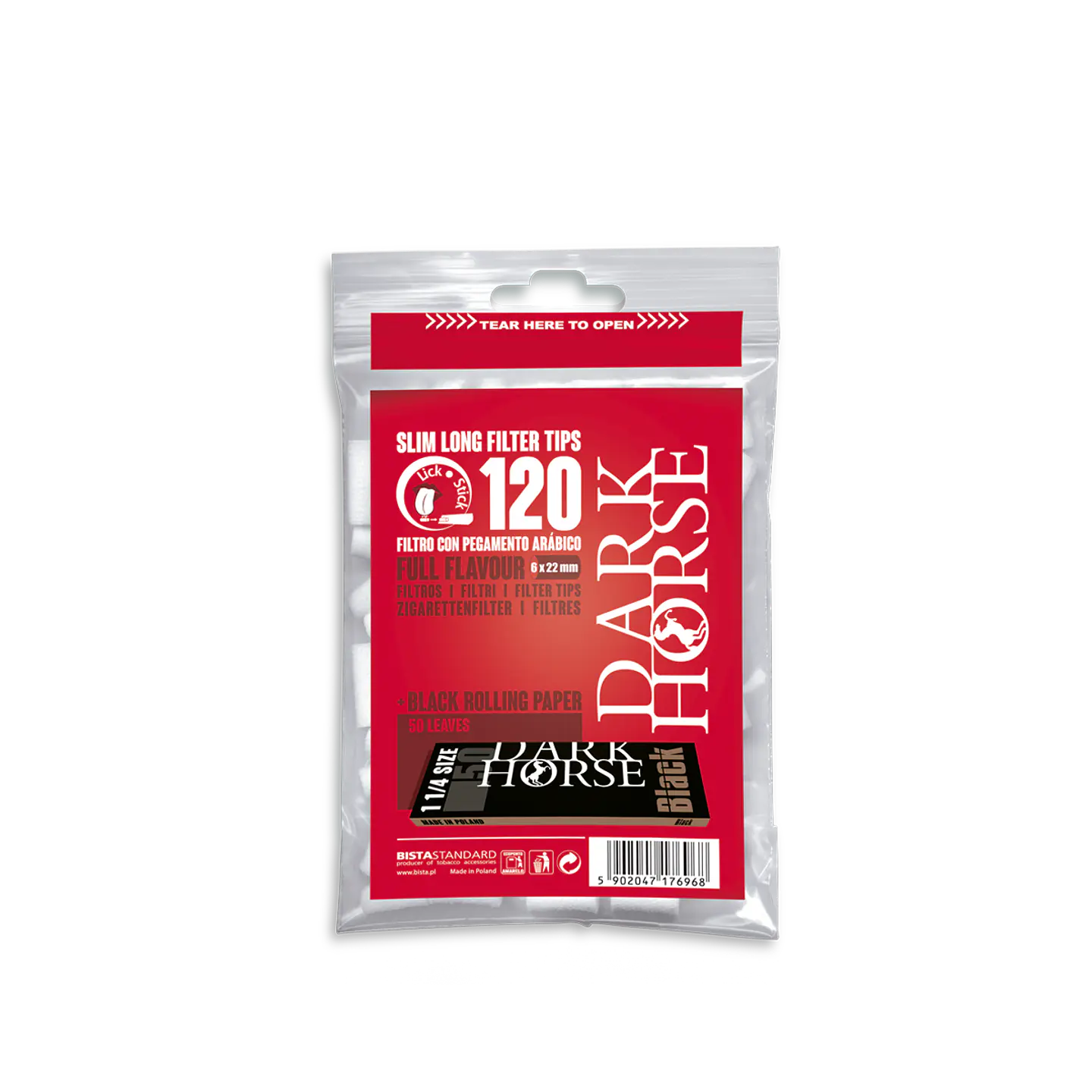 Filtro Slim Long Engomado 120 unidades + Papel Black  2