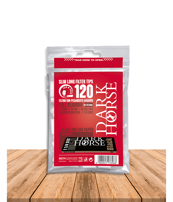 Filtro Slim Long Engomado 120 unidades + Papel Black 