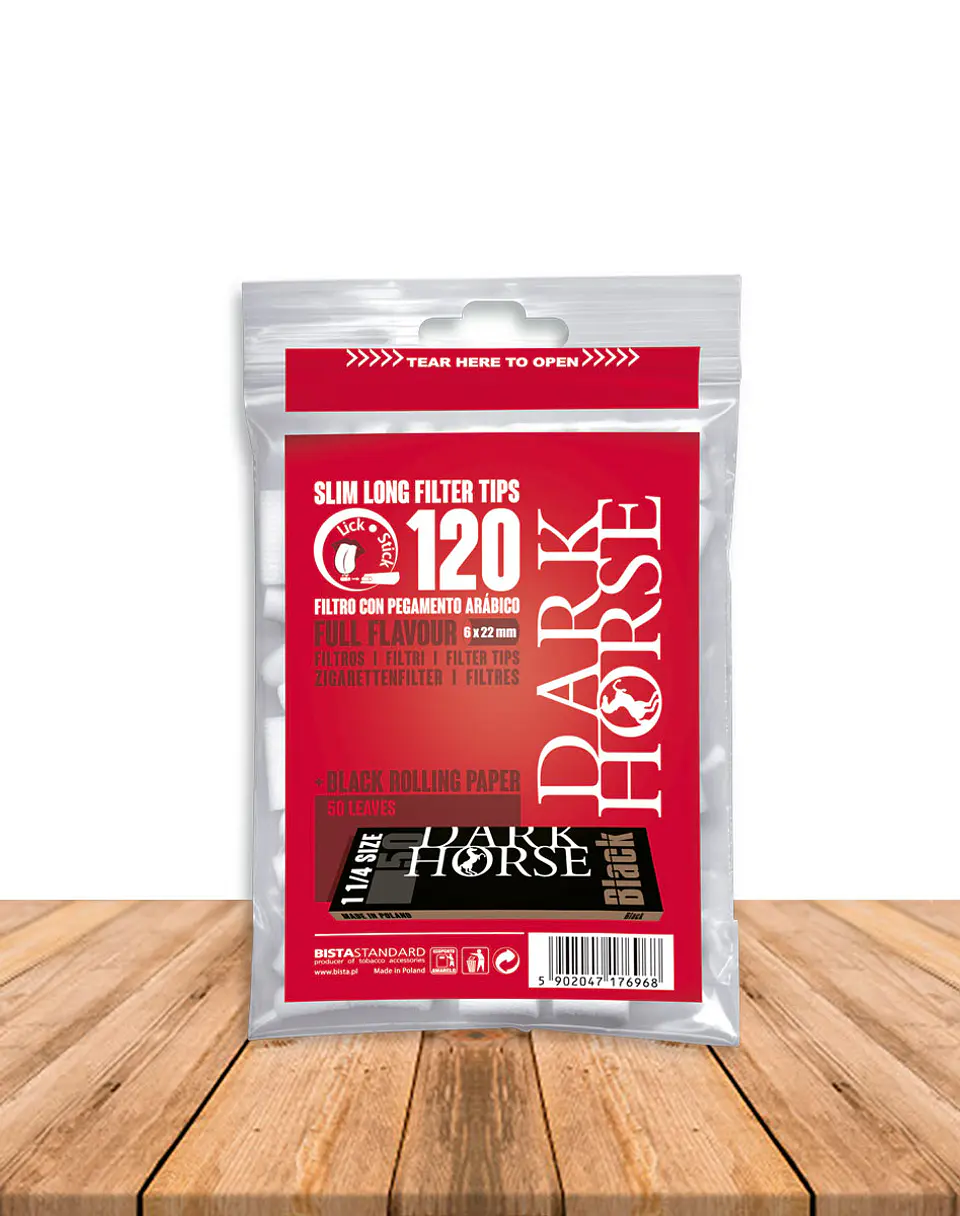 Filtro Slim Long Engomado 120 unidades + Papel Black  1