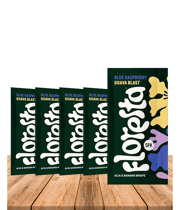Acai Wraps Floresta Blue Raspberry Guava Blast.