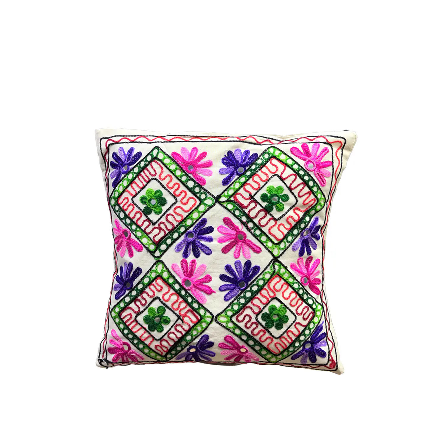 Funda de Cojín Bordado Blanca 105-109 3